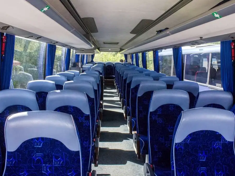 Seats in a tourist coach
