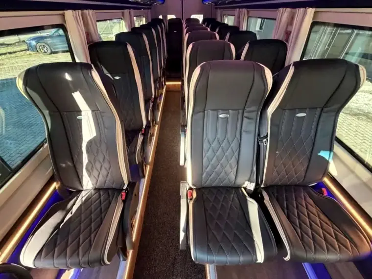 Leather seats in the Mercedes Sprinter